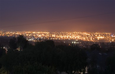 Palos Verdes Drive East night time view of the Harbor